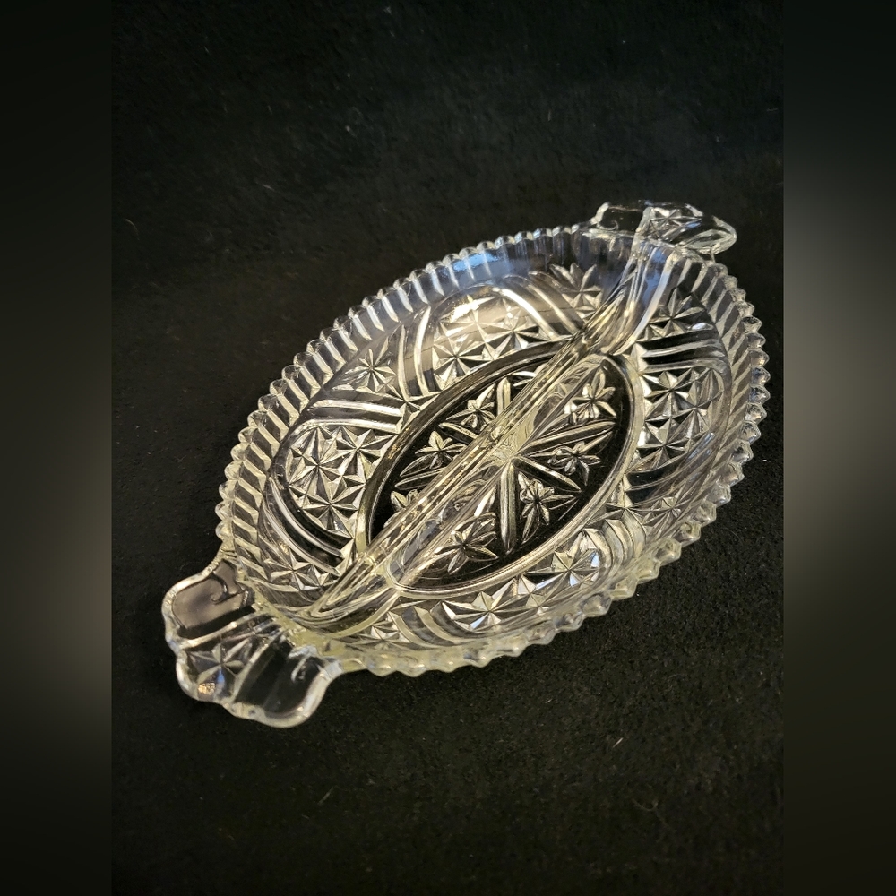 Vintage Anchor Hocking Stars and Bars relish dish - Picture 8 of 9